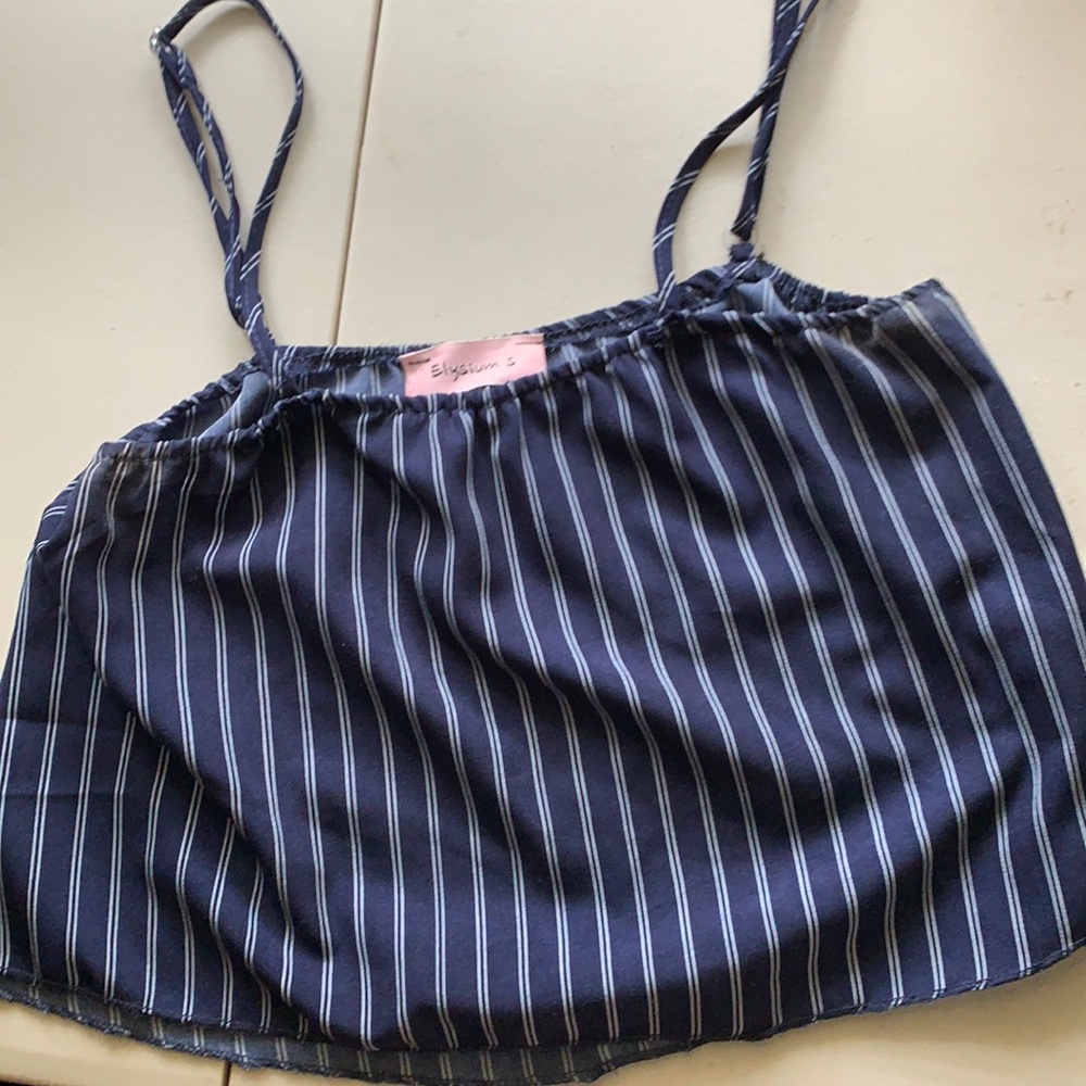 Cropped navy&white tank top size small